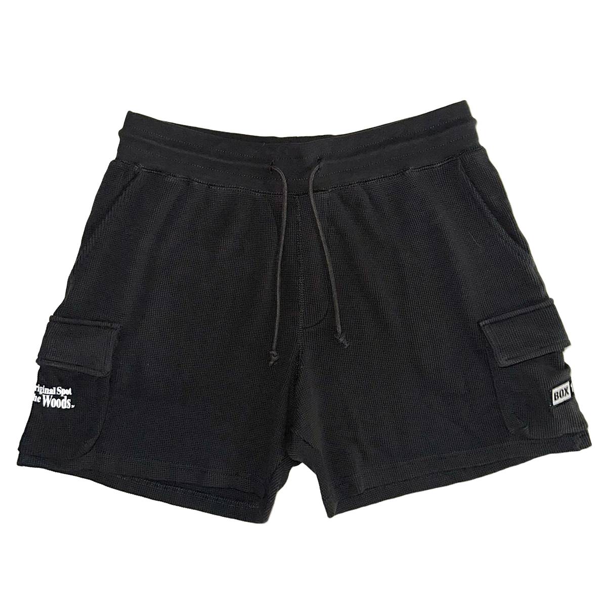 BOX 125 WAFFLE KNIT SHORTS - BLACK BOX 125 WAFFLE KNIT SHORTS - BLACK