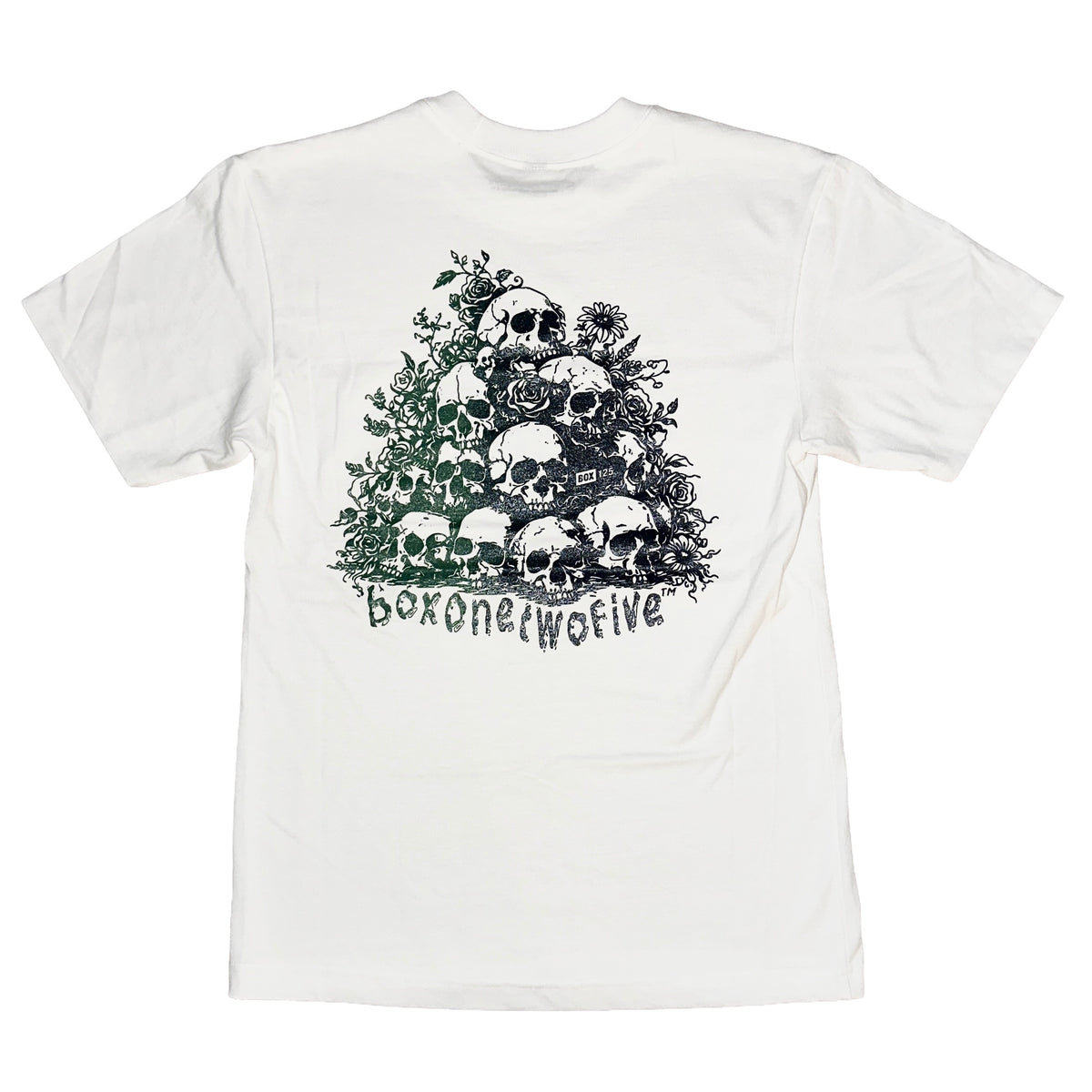 SKULL PYRAMID TEE - WHITE (MULTI INK) – BOX 125
