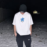 SAD STAR 2 PANEL BOXY TEE - WHITE