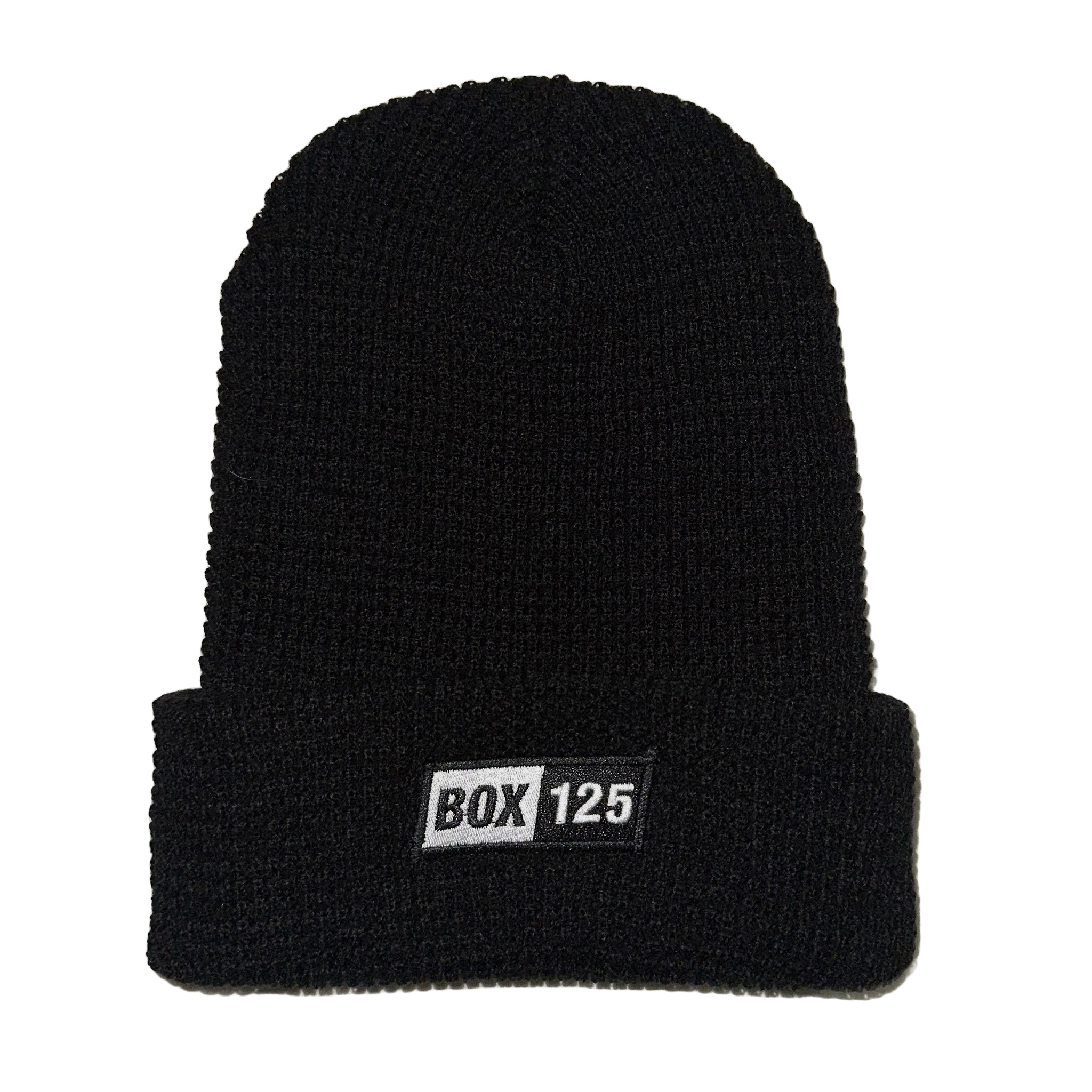 BOX 125 WAFFLE KNIT BEANIE - BLACK