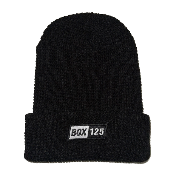 BOX 125 WAFFLE KNIT BEANIE - BLACK