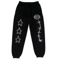 BARBED WIRE SWEATPANTS - BLACK