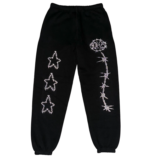 BARBED WIRE SWEATPANTS - BLACK