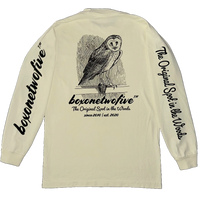 BARN OWL GARMENT DYED LONG SLEEVE TEE - CREAM