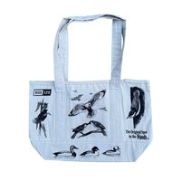 BIRDS CANVAS TOTE BAG - NATURAL