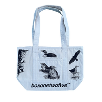 BIRDS CANVAS TOTE BAG - NATURAL
