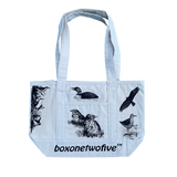 BIRDS CANVAS TOTE BAG - NATURAL