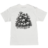 SKULL PYRAMID TEE - WHITE (BLACK INK)