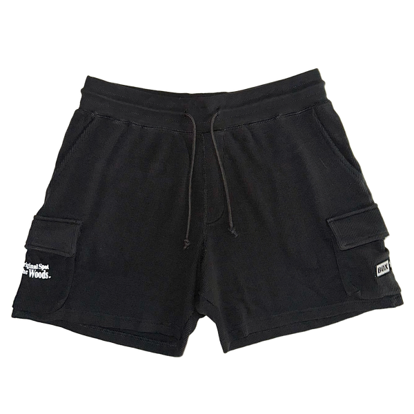 BOX 125 WAFFLE KNIT SHORTS - BLACK