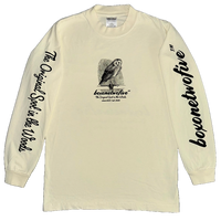 BARN OWL GARMENT DYED LONG SLEEVE TEE - CREAM