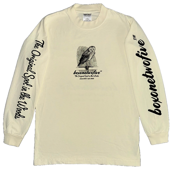 BARN OWL GARMENT DYED LONG SLEEVE TEE - CREAM