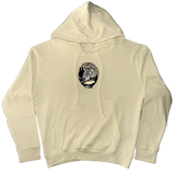 GREAT HORNED OWL WAFFLE KNIT HOODIE - CREAM