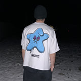 SAD STAR 2 PANEL BOXY TEE - WHITE