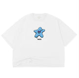 SAD STAR 2 PANEL BOXY TEE - WHITE