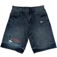 LOONE BAGGY JEAN SHORTS - VINTAGE DARK DENIM