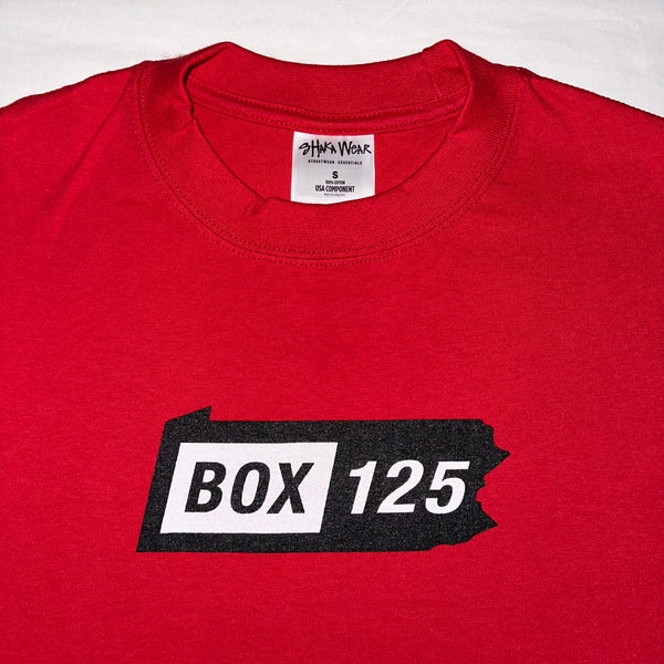 Red box logo tee sales
