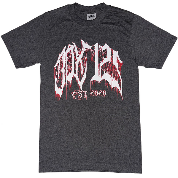 DEATH FONT TEE - HEATHER CHARCOAL