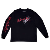 NIGHTMARE IN THE WOODS HEAVYWEIGHT LONG SLEEVE POCKET TEE - BLACK