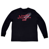 NIGHTMARE IN THE WOODS HEAVYWEIGHT LONG SLEEVE POCKET TEE - BLACK