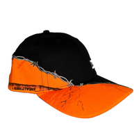 BARBED WIRE CAMO HAT - BLACK/ORANGE