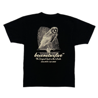 BARN OWL GARMENT DYED TEE - BLACK