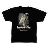 BARN OWL GARMENT DYED TEE - BLACK