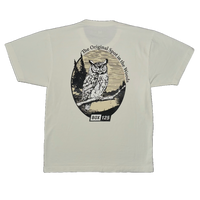 GREAT HORNED OWL GARMENT DYED TEE - LIGHT CREAM