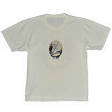 GREAT HORNED OWL GARMENT DYED TEE - LIGHT CREAM