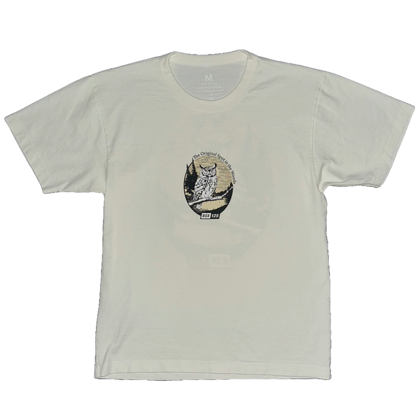 GREAT HORNED OWL GARMENT DYED TEE - LIGHT CREAM