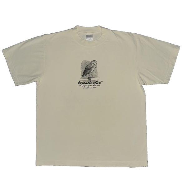 BARN OWL GARMENT DYED TEE - CREAM