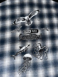 LOST AT SEA SUN DRIED FLANNEL - BLUE