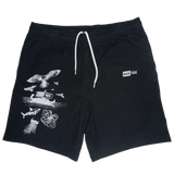 LOST AT SEA PIQUE GYM SHORTS - BLACK