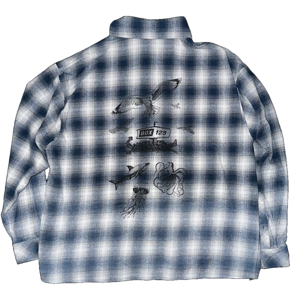LOST AT SEA SUN DRIED FLANNEL - SAMPLE 1 OF 1 - BLUE